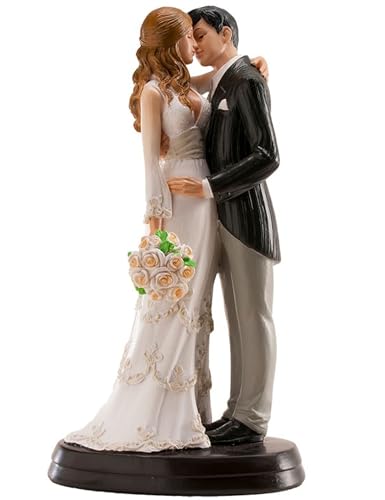 Dekora – 305058 Figurine Mariage 3D Couple Marié se Donnant un Bisou, 18cm