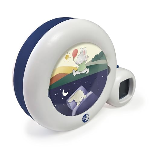 Pabobo x Kid Sleep – Réveil Educatif – Enfant – Jour/Nuit – Musical – Veilleuse & Réveil – Fille et Garcon – Secteur ou Pile – Moon 3 en 1 – Blanc