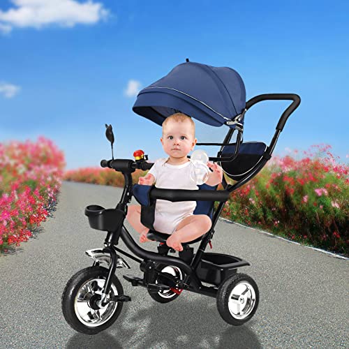 Tricycle Enfants évolutif, Canne et Pare-Soleil Pliable Amovible Sacoche et Panier Acier- Velo Bebe pour Les Enfants À Partir de 1 an- Siège Réversible (Vert Tricycle Enfants évolutif, Canne et Pare-Soleil Pliable Amovible Sacoche et Panier Acier- Velo Bebe pour Les Enfants À Partir de 1 an- Siège Réversible (Vert