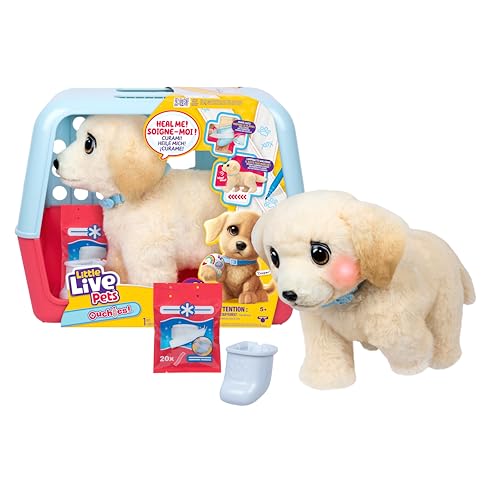 Little Live Pets – Aspen Chiot Husky Interactif – 50+ Sons – Kit Vétérinaire – Sac Transport – Dès 4 Ans